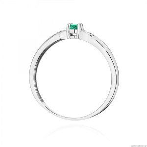 Pierścionek W0469 Szmaragd 0,15ct białe złoto 375