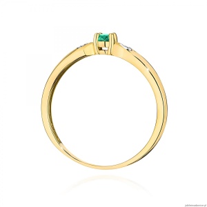Pierścionek W0469 Szmaragd 0,15ct żółte złoto 375