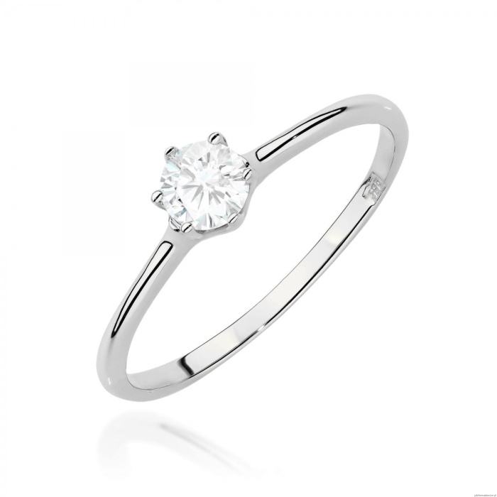 Pierścionek W0499 Diament Laboratoryjny 0,25ct białe złoto 375
