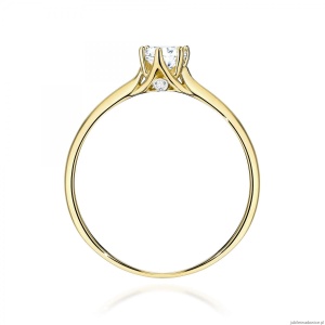 Pierścionek W0499 Diament Laboratoryjny 0,25ct żółte złoto 375