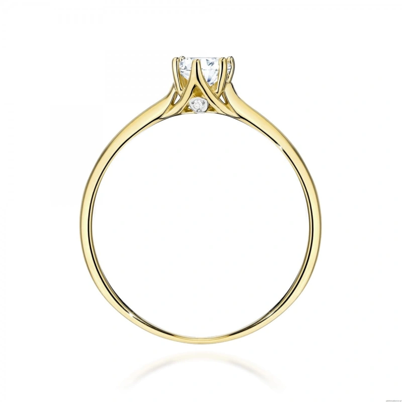 Pierścionek W0499 Diament Laboratoryjny 0,25ct żółte złoto 375