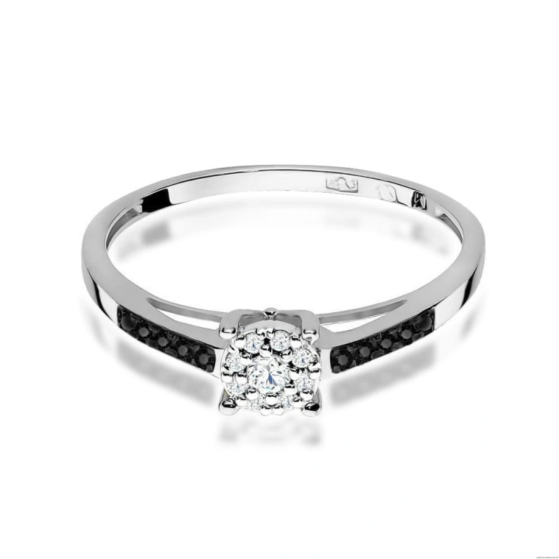 Pierścionek W0055 Diament 0,04ct białe złoto 375