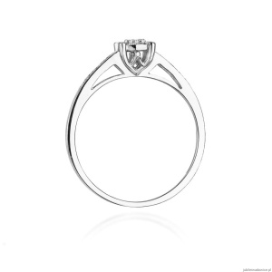 Pierścionek W0055 Diament 0,04ct białe złoto 375