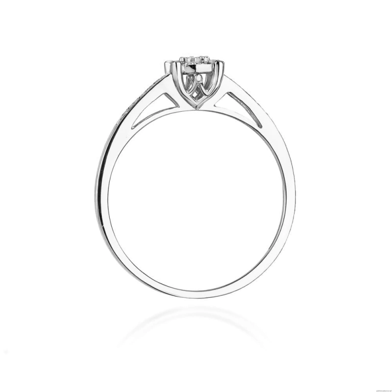 Pierścionek W0055 Diament 0,04ct białe złoto 375