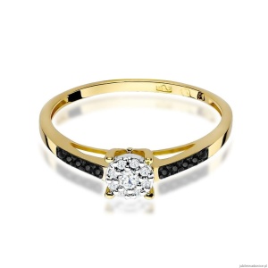 Pierścionek W0055 Diament 0,04ct żółte złoto 375