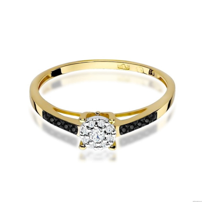 Pierścionek W0055 Diament 0,04ct żółte złoto 375