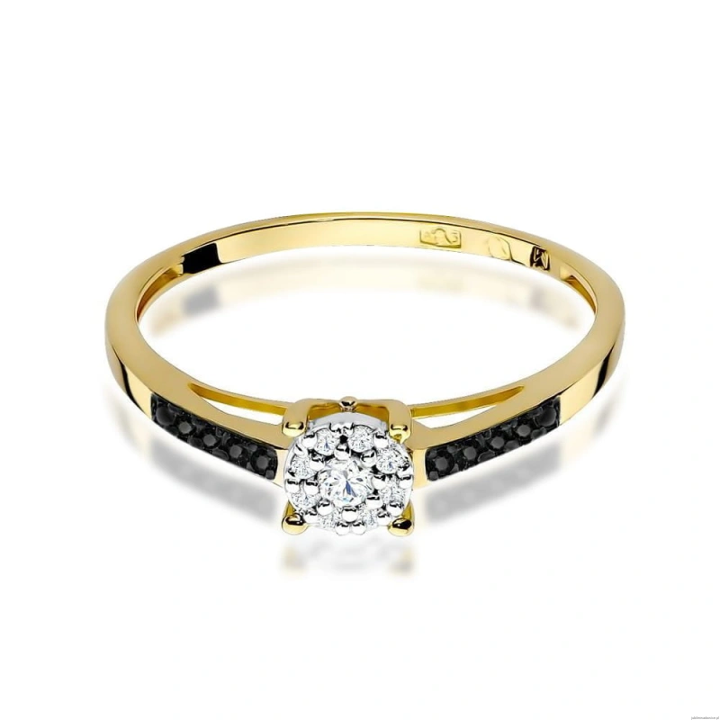 Pierścionek W0055 Diament 0,04ct żółte złoto 375