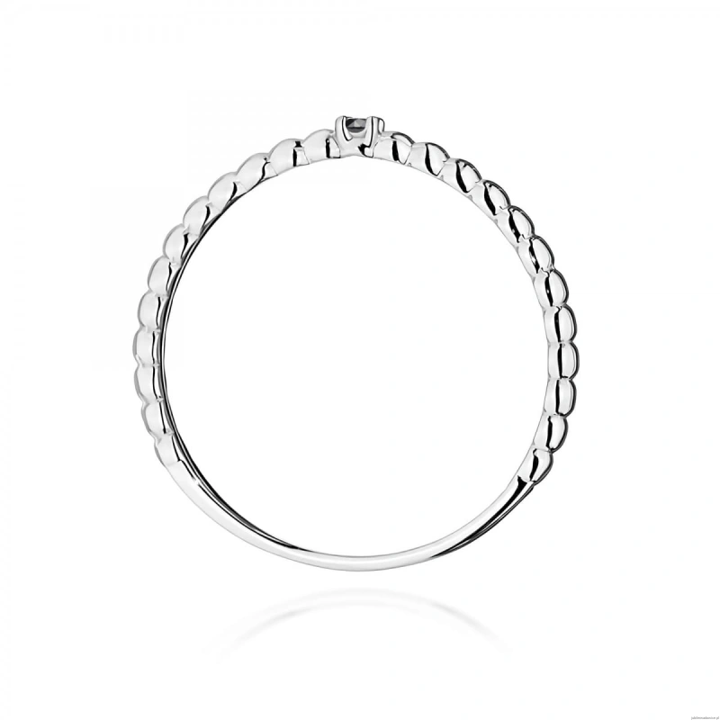 Pierścionek W0601 Czarny Diament 0,02ct białe złoto 375