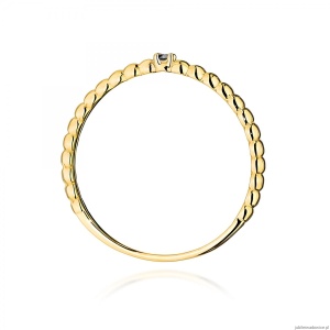 Pierścionek W0601 Czarny Diament 0,02ct żółte złoto 375