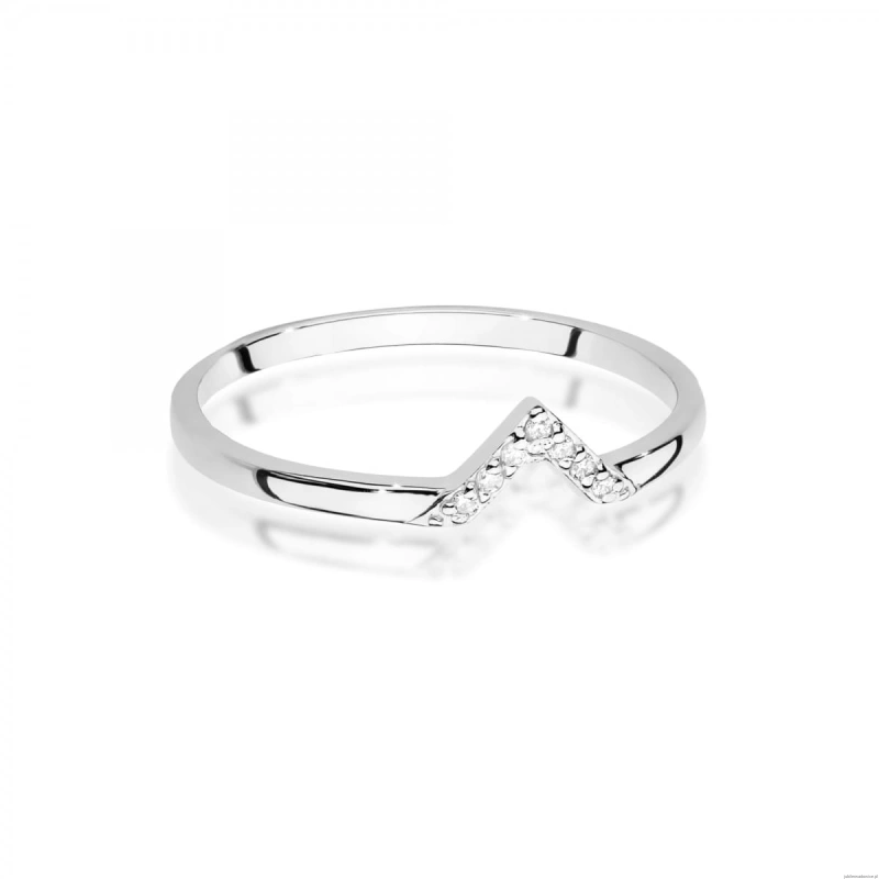 Pierścionek W0602 z diamentami białe złoto 375