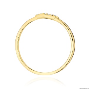 Pierścionek W0602 z diamentami żółte złoto 375