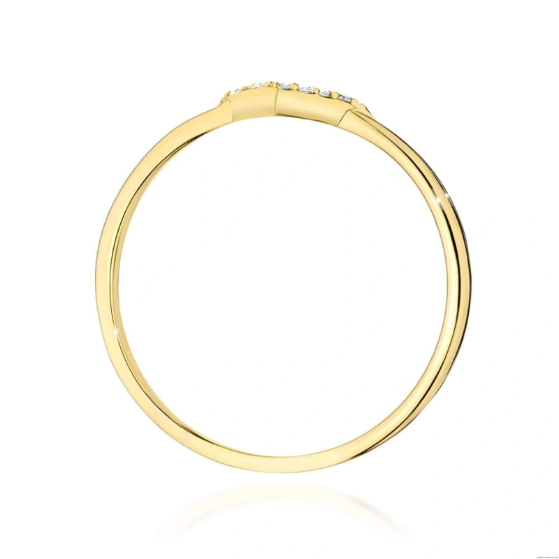 Pierścionek W0602 z diamentami żółte złoto 375