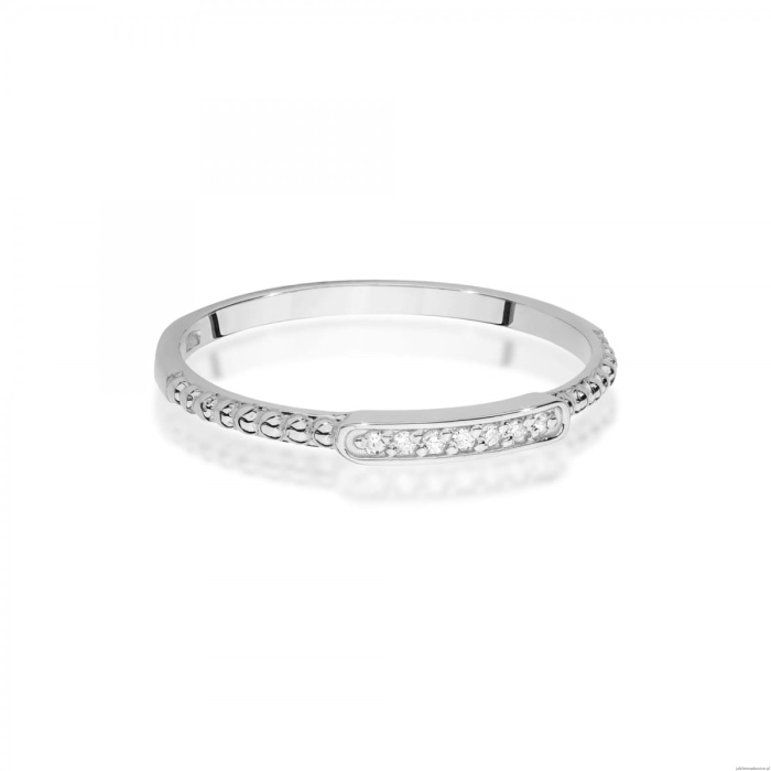 Pierścionek W0606 z diamentami białe złoto 375