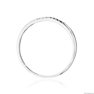 Pierścionek W0607 z czarnymi diamentami białe złoto 375