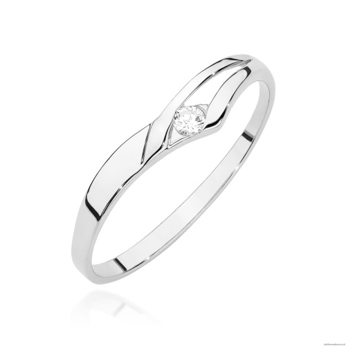 Pierścionek W0609 Diament 0,04ct białe złoto 375
