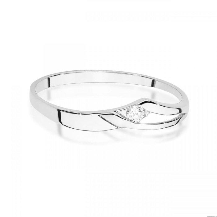 Pierścionek W0609 Diament 0,04ct białe złoto 375