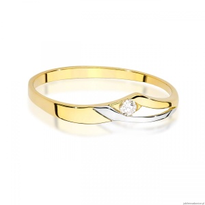 Pierścionek W0609 Diament 0,04ct żółte złoto 375