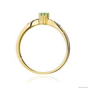 Pierścionek W0613 Szmaragd 0,15ct żółte złoto 375