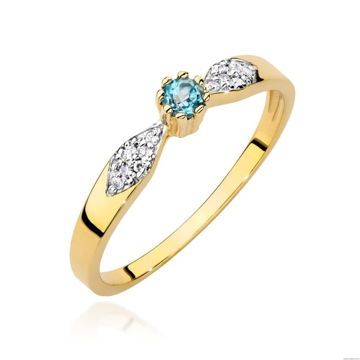 Pierścionek W0613 Topaz Swiss 0,15ct żółte złoto 375