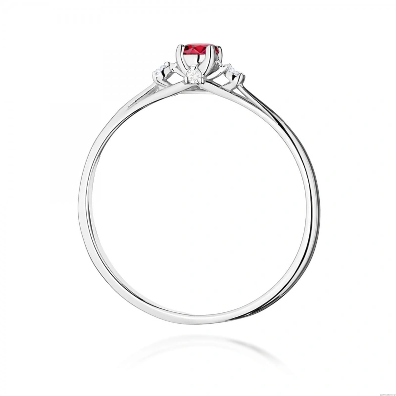 Pierścionek W0614 Rubin 0,15ct białe złoto 375