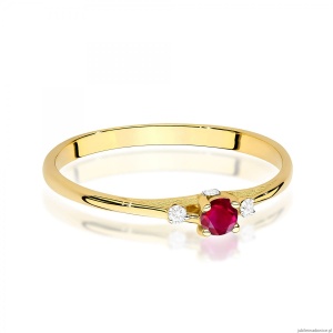 Pierścionek W0614 Rubin 0,15ct żółte złoto 375
