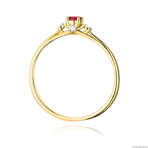 Pierścionek W0614 Rubin 0,15ct żółte złoto 375