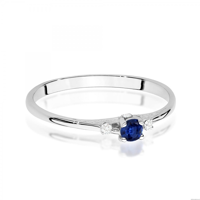 Pierścionek W0614 Szafir 0,15ct białe złoto 375