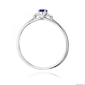 Pierścionek W0614 Szafir 0,15ct białe złoto 375