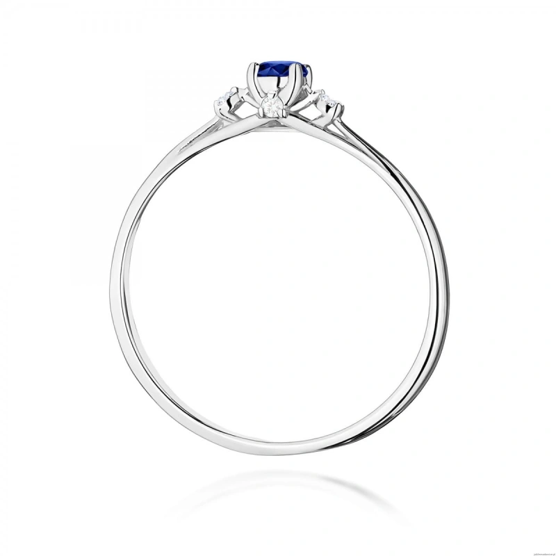 Pierścionek W0614 Szafir 0,15ct białe złoto 375