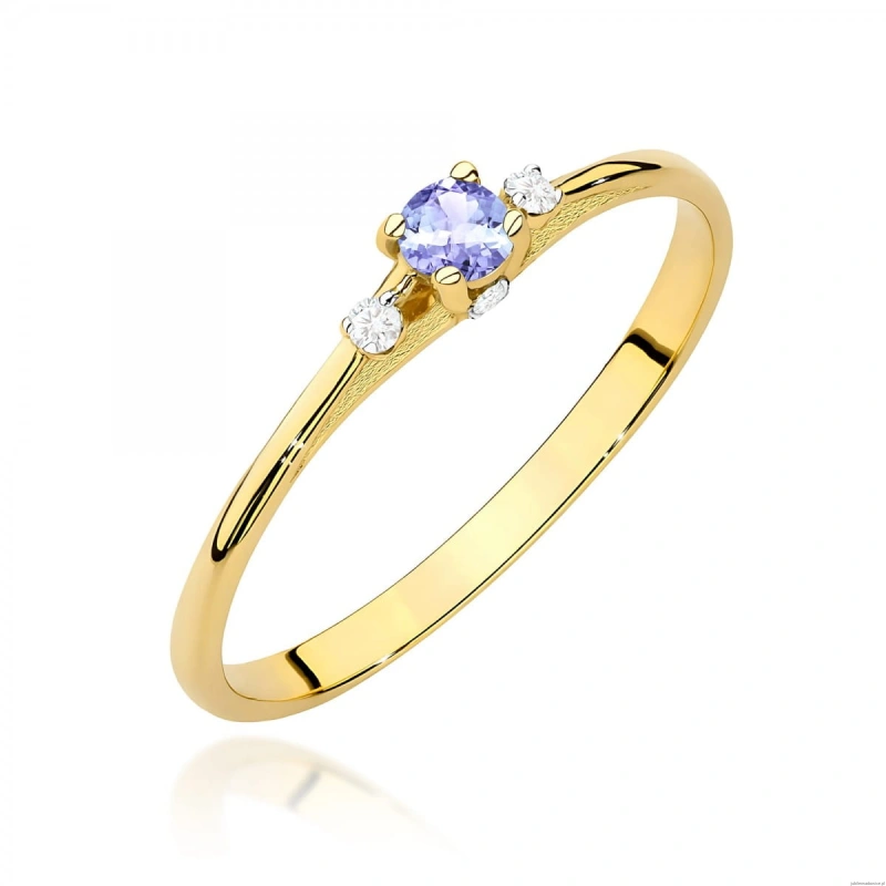 Pierścionek W0614 Tanzanit 0,15ct żółte złoto 375