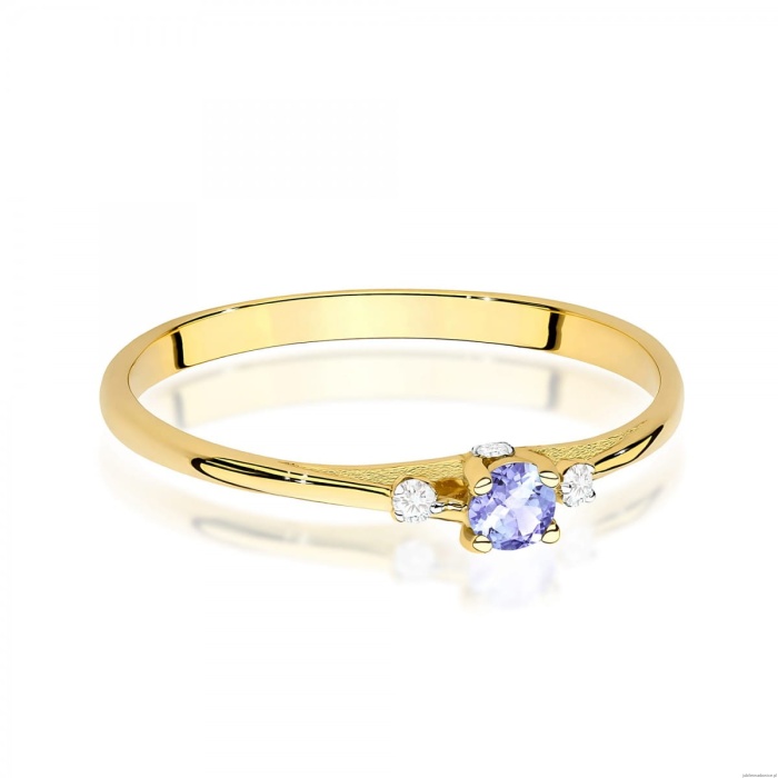 Pierścionek W0614 Tanzanit 0,15ct żółte złoto 375