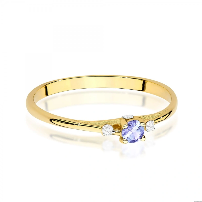 Pierścionek W0614 Tanzanit 0,15ct żółte złoto 375