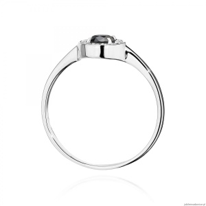 Pierścionek W0616 Czarny Diament 0,30ct białe złoto 375
