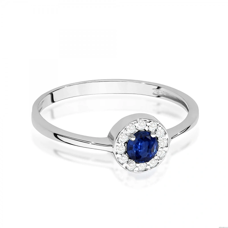 Pierścionek W0616 Szafir 0,30ct białe złoto 375