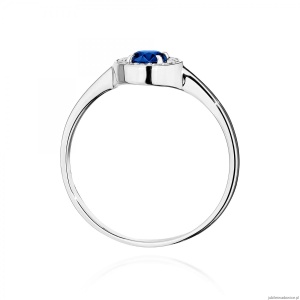 Pierścionek W0616 Szafir 0,30ct białe złoto 375