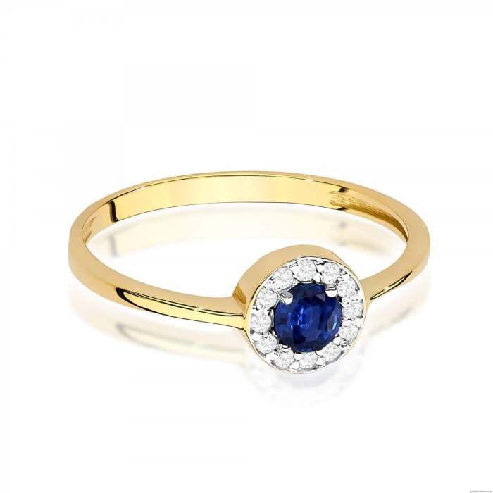 Pierścionek W0616 Szafir 0,30ct żółte złoto 375
