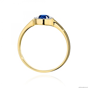 Pierścionek W0616 Szafir 0,30ct żółte złoto 375