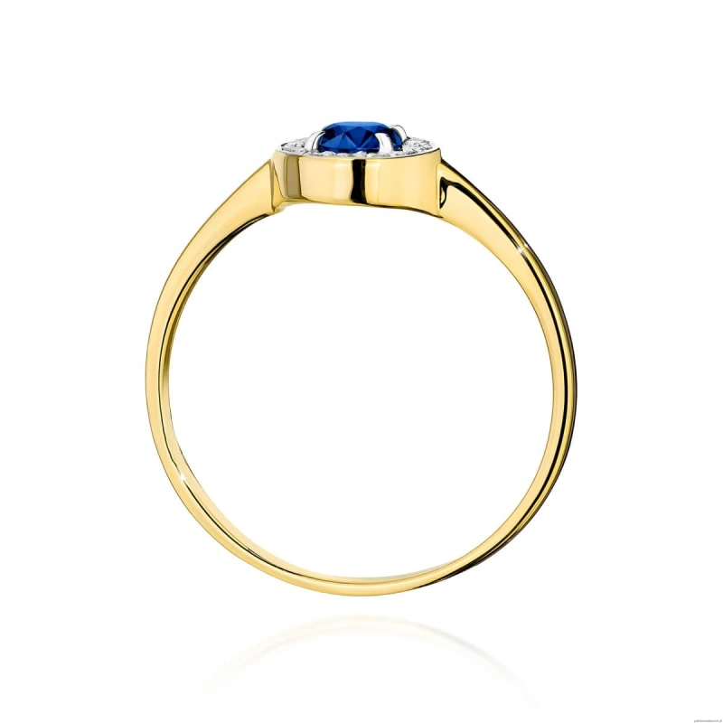 Pierścionek W0616 Szafir 0,30ct żółte złoto 375