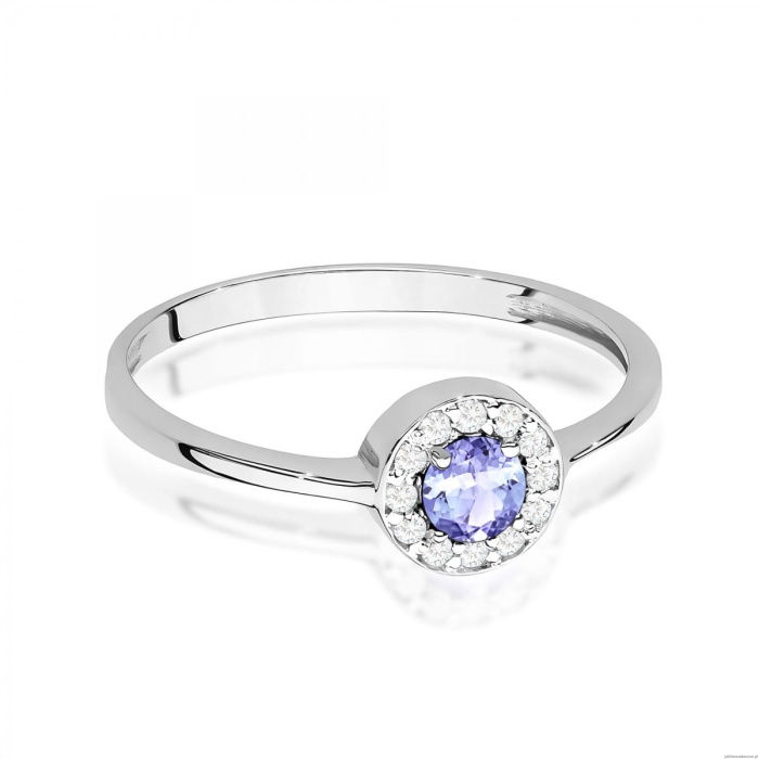 Pierścionek W0616 Tanzanit 0,35ct białe złoto 375
