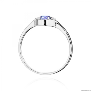 Pierścionek W0616 Tanzanit 0,35ct białe złoto 375