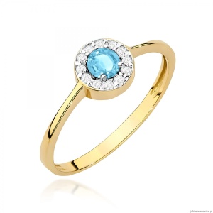 Pierścionek W0616 Topaz Swiss 0,25ct żółte złoto 375
