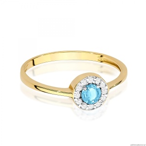 Pierścionek W0616 Topaz Swiss 0,25ct żółte złoto 375