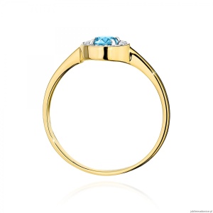 Pierścionek W0616 Topaz Swiss 0,25ct żółte złoto 375