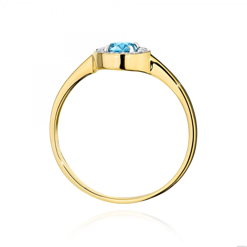 Pierścionek W0616 Topaz Swiss 0,25ct żółte złoto 375