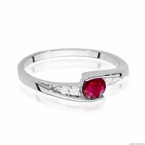 Pierścionek W0618 Rubin 0,30ct białe złoto 375