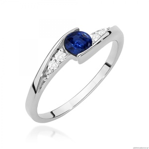 Pierścionek W0618 Szafir 0,30ct białe złoto 375