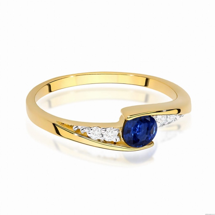 Pierścionek W0618 Szafir 0,30ct żółte złoto 375