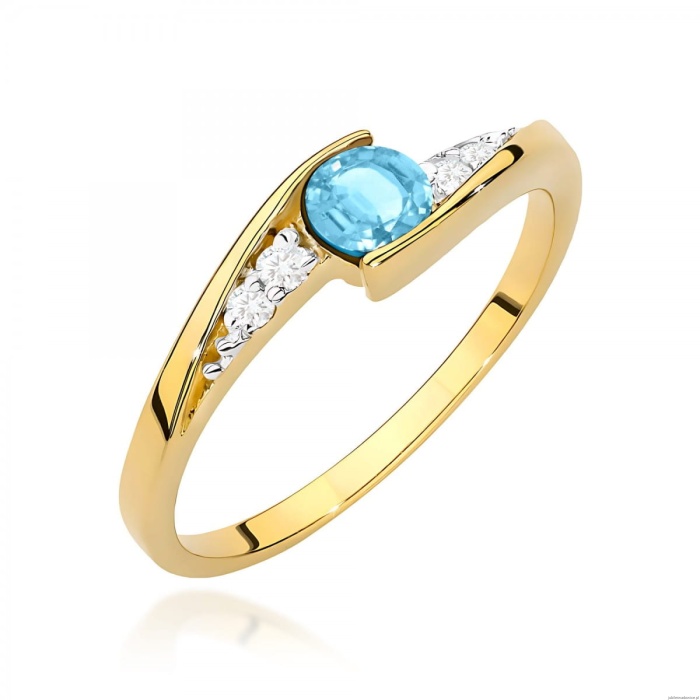 Pierścionek W0618 Topaz Swiss 0,25ct żółte złoto 375