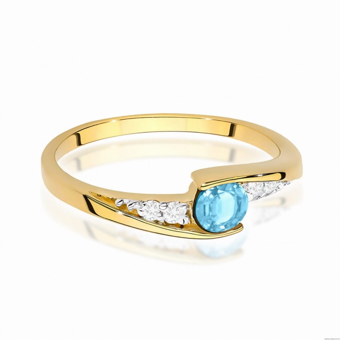 Pierścionek W0618 Topaz Swiss 0,25ct żółte złoto 375