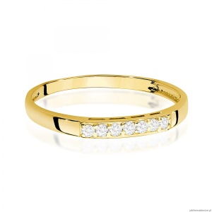 Pierścionek W0619 z diamentami żółte złoto 375